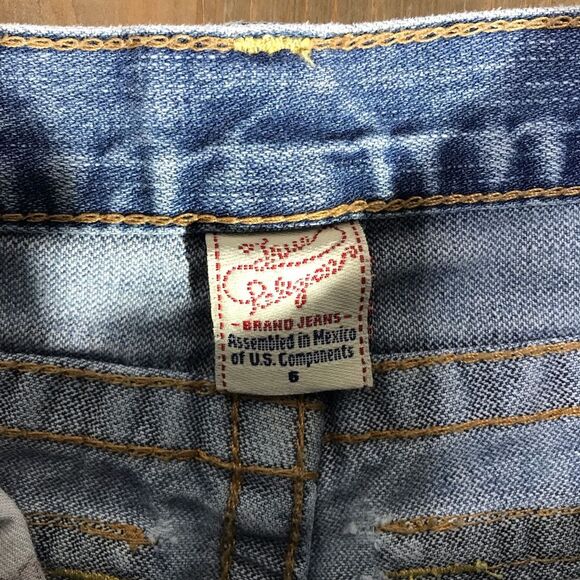 True Religion Girl’s Joey Flare Boot Cut Distressed Denim Jeans Size 6 - Picture 3 of 15